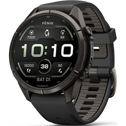 Умные часы Garmin Fenix 9 Pro 43mm Amoled Sapphire Carbon Gray DLC Titanium with Black/Pebble Gray Silicone Band (010-04335-16)