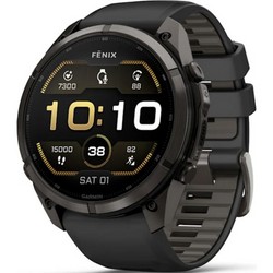 Умные часы Garmin Fenix 9 Pro 51mm Amoled Sapphire Carbon Gray DLC Titanium with Black/Pebble Gray Silicone (010-04337-16)