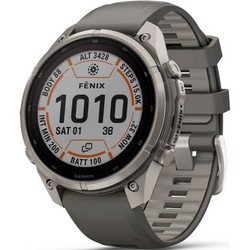 Умные часы Garmin Fenix 9 Pro 47mm Solar Sapphire Titanium with Pebble Gray/Silver Gray Silicone Band (010-04338-06)