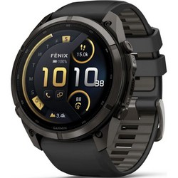 Умные часы Garmin Fenix 9 Pro inReach 51mm Amoled Sapphire Carbon Gray DLC Titanium with Black/Pebble Gray Silicone Band (010-0