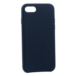 Чехол-накладка кожаная Leather Case для iPhone SE (2020г.)/ 8/ 7 (4.7") Dark Blue-Синий