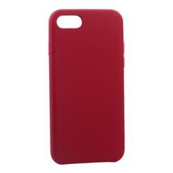 Чехол-накладка кожаная Leather Case для iPhone SE (2020г.)/ 8/ 7 (4.7") Pink fuchsia - Малиновый