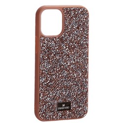 Чехол-накладка силиконовая со стразами SW для iPhone 12 mini (5.4") Светло-коричневый