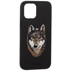 Накладка кожаная Club SAV Series для iPhone 12 Pro Max (6.7") Wolf-волк