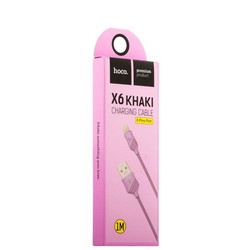 USB дата-кабель Hoco X6 Khaki Lightning (1.0 м) Фиолетовый