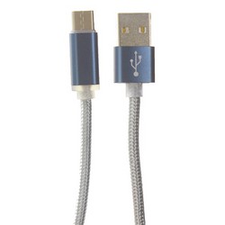 Дата-кабель USB COTECi M20 TYPE-C Nylon CS2128-GC (1.2m) Графитовый