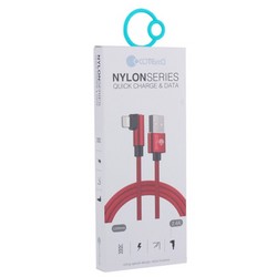 Дата-кабель USB COTECi M47 L NYLON series Lightning cable QUICK CHARGE CS2161-RD (1.2 м) 2.4А Красный