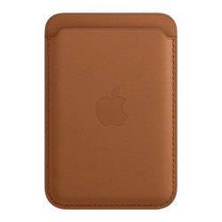 Кожаный чехол-бумажник Apple MagSafe для iPhone, Золотисто-коричневый