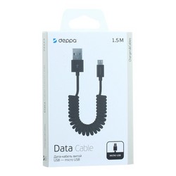 USB дата-кабель Deppa D-72123 USB - microUSB витой 1.5м Черный