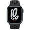 Умные часы Apple Watch Nike Series 7 GPS, 41 мм, алюминий цвета «тёмная ночь», спортивный ремешок Nike цвета «антрацитовый/чёрный» MKN43 - фото 22393