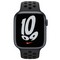Умные часы Apple Watch Nike Series 7 GPS, 45 мм, алюминий цвета «тёмная ночь», спортивный ремешок Nike цвета «антрацитовый/чёрный» MKNC3 - фото 22406