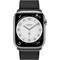 Умные часы Apple Watch Hermes GPS + Cellular, 45mm Silver Stainless Steel Case with Noir Swift Leather Single Tour MX2R2 - фото 22531