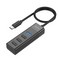 Переходник Hoco HB25 Easy mix 4-in-1 converter (Type-c to USB3.0 + USB 2.0x3) черный - фото 26899