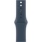 Умные часы Apple Watch Series 9, 41 мм, корпус из алюминия серебристого цвета, спортивный ремешок цвета грозовой синий - фото 35222