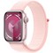 Умные часы Apple Watch Series 9, 41 мм, корпус из алюминия розового цвета, ремешок Sport Loop нежно-розового цвета - фото 35231