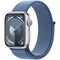 Умные часы Apple Watch Series 9, 41 мм, корпус из алюминия серебристого цвета, ремешок Sport Loop ледяной синий - фото 35237