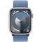 Умные часы Apple Watch Series 9, 45 мм, корпус из алюминия серебристого цвета, ремешок Sport Loop ледяной синий - фото 35265