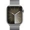 Умные часы Apple Watch Series 9, 45 мм, корпус из нержавеющей стали, миланский сетчатый браслет, серебро - фото 35280