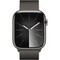 Умные часы Apple Watch Series 9, 45 мм, корпус из нержавеющей стали, миланский сетчатый браслет, графит - фото 35283