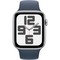 Умные часы Apple Watch SE 2023 GPS, 44 мм, корпус из алюминия серебристого цвета, спортивный ремешок цвета грозовой синий - фото 35919