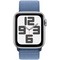 Умные часы Apple Watch SE 2023 GPS, 40 мм, корпус из алюминия серебристого цвета, ремешок Sport Loop цвета грозовой синий - фото 36015