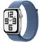 Умные часы Apple Watch SE 2023 GPS, 44 мм, корпус из алюминия серебристого цвета, ремешок Sport Loop цвета грозовой синий - фото 36021