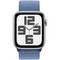 Умные часы Apple Watch SE 2023 GPS, 44 мм, корпус из алюминия серебристого цвета, ремешок Sport Loop цвета грозовой синий - фото 36022