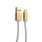 USB дата-кабель COTECi M6 Lightning cable Aluminum series (3.0 м) - CS2077-3M-GD Белый, золотистый наконечник - фото 5037
